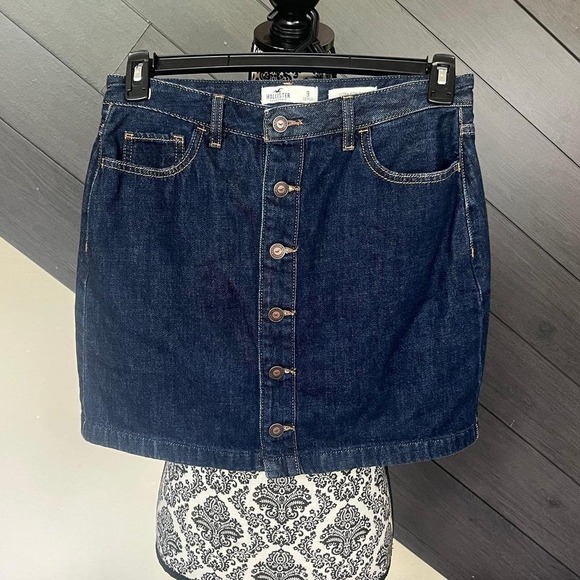 Hollister‎ Button Down Denim Skirt - Picture 1 of 5